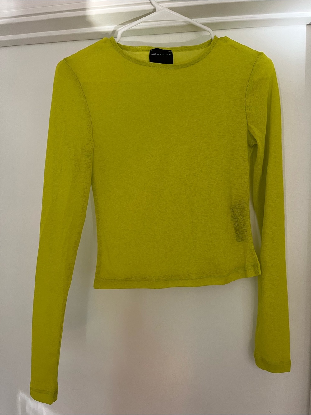 ASOS Neon Lime Long-Sleeve Crewneck Top